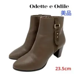 【美品】Odette e Odile レザー コンビ ショートブーツ ブラウン