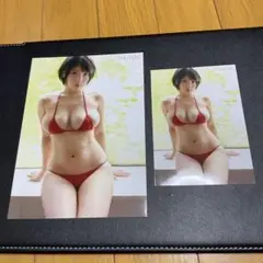 週末値下げ　安井薫(安井カヲル) 生写真2点(2L , L)