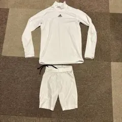160 サッカーインナー上下 白