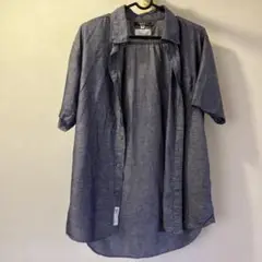 オリヒカ　半袖　ワイシャツ　メンズ　Mサイズ　青系