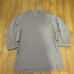 半袖パフスリーブハイネック薄ブラウン新品