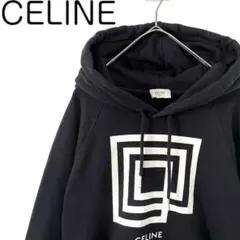 celine セリーヌ ロゴ パーカー プルオーバー ブラック 黒 レディース