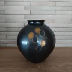 玉川堂　花瓶　銅製品 yk-玉川堂 鎚起銅器 おぼろ金 花瓶 銅製 線條文花瓶 共箱 花器