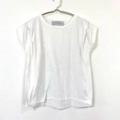 ♪【シュガーローズ】Tシャツ フレンチスリーブ 肩タック クルーネック 綿混 F