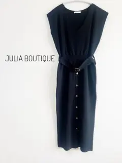 JULIA BOUTIQUE ノースリーブ ニット ワンピース ベルト付き
