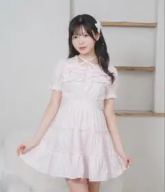 ハニーシナモン ティアードフリルコットンワンピース