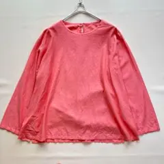 美品　ヤッコマリカルド　コットンブラウス　バックウエストリボン　ピンク