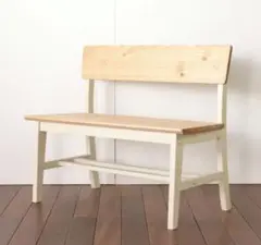 ヴィンテージ木製ベンチ 背もたれ付き