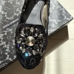 ドルチェ&ガッバーナ ビジューストーン フラットシューズ 美品 2025年最新】D&G ／ Dolce＆Gabbana レディース フラット