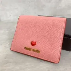 美品✨ミュウミュウ 折り財布 マドラス ラブレター オールレザー ピンク