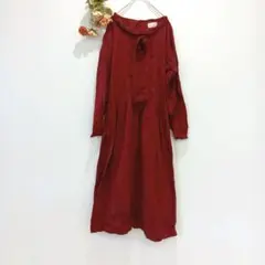 ★オンコーリュヌジョア★フレアロングワンピース【F】長袖 フリル ヴィンテージ
