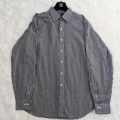 【美品希少】ポロバイラルフローレン メンズ 長袖シャツ 白黒ギンガムチェック