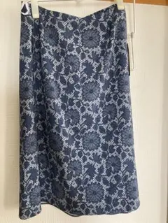 花柄プリントスカート ネイビー 38/M 新品！