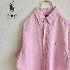 ◎RALPH LAUREN メンズ　半袖ボタンダウンシャツ　L D3X4