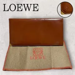 LOEWE ロエベ アナグラム 長財布 札入れ ブラウン 茶 レザー