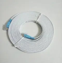 【美品】CAT7 フラット LANケーブル ホワイト