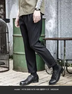 MR. OLIVE ワンプリーツ テーパード トラウザーパンツ
