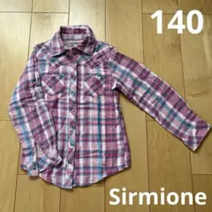 Sirmione チェック柄　長袖シャツ　140 ピンク