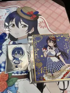 ラブライブ! μ's 園田海末　箔押しミニ色紙　アクリルキーホルダー　セット
