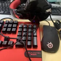 RGBゲーミング3点セット.マウス.青軸キーボード.ヘッドホン