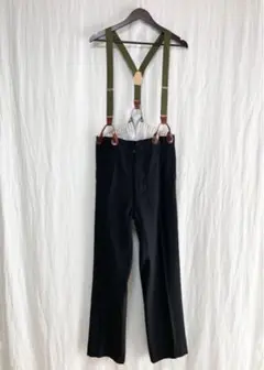40s ユーロ ヴィンテージ 針刺し シンチバック サスペンダーパンツ