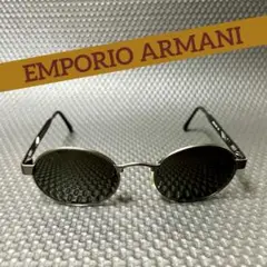 【美品】☆EMPORIO ARMANI☆サングラス☆ラウンド☆ガンメタ☆【レア】