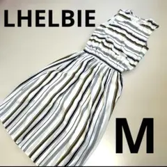 美品✨MサイズLHELBIE レルビエ　ストライプ　ワンピース　ノースリ