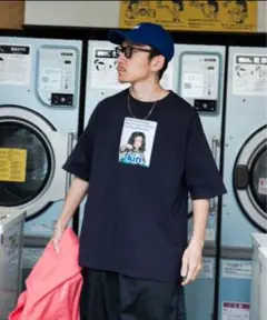 Kiri プリント ネイビー Tシャツ サイズ2