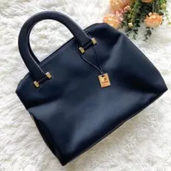美品✨ジュンアシダ 芦田 淳 ハンドバッグ ボストンバック ナイロン 黒 金