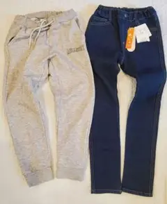 GLOBAL WORK スウェットパンツとブランシェスデニムパンツセット 130