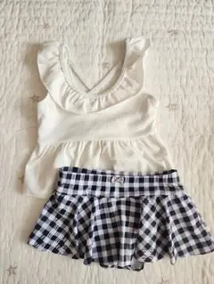 子供用水着　セパレート　ギンガムチェック　100～110 女の子