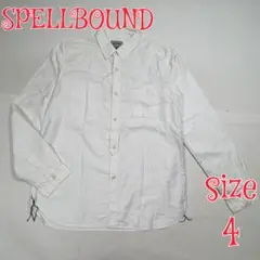 未使用 SPELLBOUND ホワイトデザインシャツ　日本製　4　ドミンゴ
