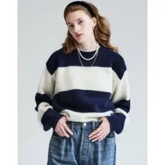 希少　シンチ オブラダ 1.9万円　パフスリーブ ボーダー Tee 白×黒　美品 希少 シンチ オブラダ 1.9万円 パフスリーブ ボーダー Tee 白×黒