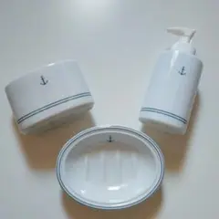【未使用】calmland マリン 磁器 ソープディスペンサー ソープディッシュ
