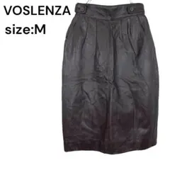 VOSLENZA スカート　ひざ丈 Ｍ　羊皮　レザー　おしゃれ　タグ付