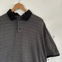 90s DOCKERS 総柄ポロシャツ　幾何学 アート柄　古着ヴィンテージ良柄