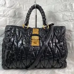✨美品✨ 大容量 MIU MIU オールレザー 2way トートバッグ A4