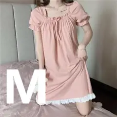 【24-2】ピンク・ナイトウェアルームウェア・ネグリジェ ・M