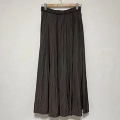 極美品　アンタイトル　UNTITLED パウダークロス ロングスカート　ブラウン