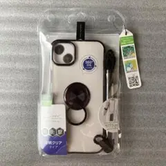 エアージェイ iPhone 14 Plus ケース 回転リング付き ブラック