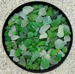 シーグラス極小〜小グリーン系100g