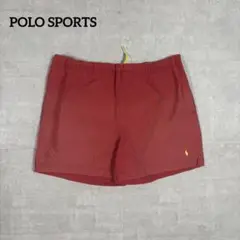 90s POLO SPORTS ナイロンショーツ ポニー刺繍 レッド L