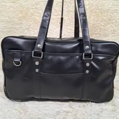美品　ロコネイル　スクバ　ブラック　トートバッグ　フェイクレザー