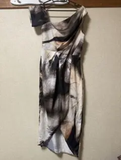 ASOS 総柄　アシンメトリー　ロングドレス