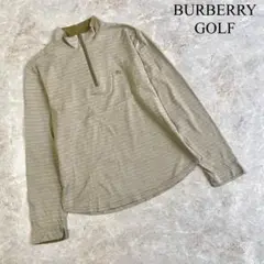 BURBERRY GOLF 日本製 ボーダー柄 長袖 ハーフジップ カットソー