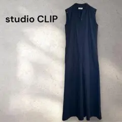 studio CLIP オールインワン サロペット ネイビー M 綿100%
