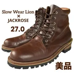スローウェアライオン✖️ジャックローズブーツ(L)27〜27．5cm SLOW Wear Lion Slow スローウェアライオン エンジニアブーツ OB