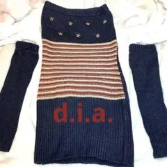 ☆d.i.a.USA柄オフショルニットワンピ 袖付き