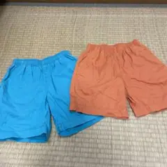 GU 青とオレンジの半ズボンセット