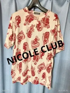 NICOLE CLUB アフリカンプリント 半袖シャツ